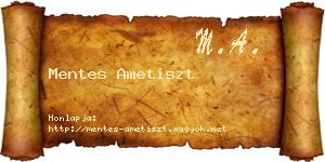Mentes Ametiszt névjegykártya